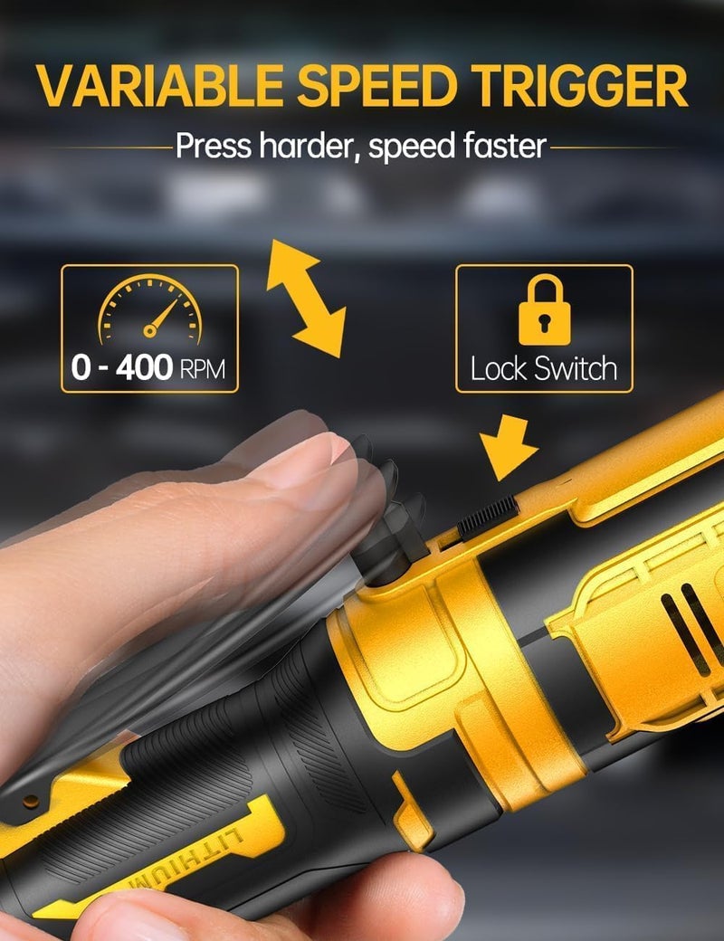 apex power 1/2 Inch Cordless Ratchet Wrench, for DEWALT 20V Max Battery, 88Ft-Lbs, 0-400RPM, Electric Ratchet Wrench Set with Variable Speed Trigger, Reinforced Head, R&F Switch, 7 Sockets, 1/2" to 3/8" Adapter - Image 4